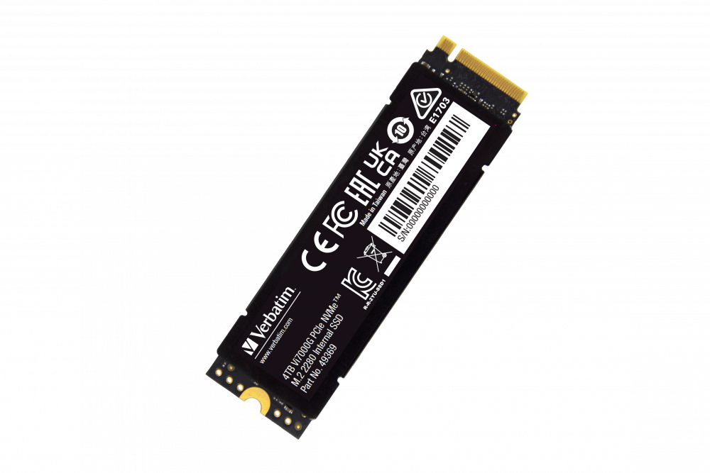Verbatim 49369 4 TB VI7000G 7000-6500Mb/s PCIe Nvme 22x80 SSD Harddisk