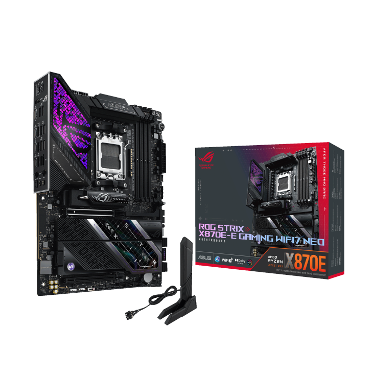 Asus ROG STRIX X870E-E GAMING WIFI7 NEO Sc-AM5 DDR5 8900Mhz 4xM2 Wi-Fi7 5Gbit ATX AMD Anakart