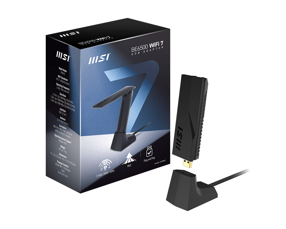 Msi BE6500 WIFI 7 USB ADAPTER USB BE6500 Kablosuz Ağ Adaptörü