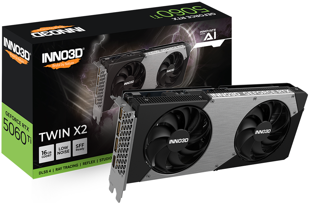 Inno3D N506T2-16D7-191073N 16 GB GDDR7 GEForce RTX 5060 Ti Twin X2 128Bit NVIDIA Ekran Kartları