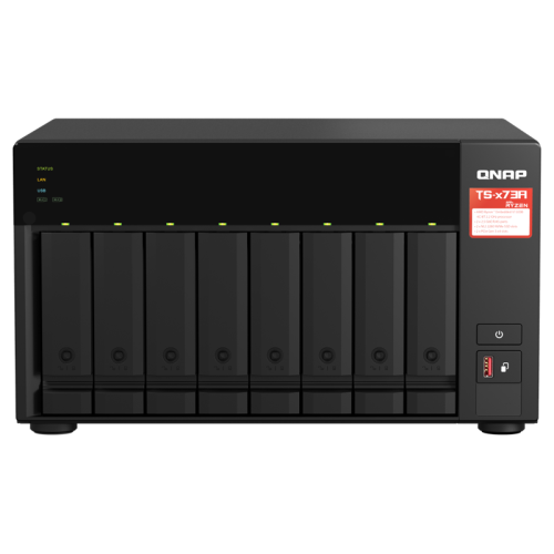 Qnap TS-873A-8G Ryzen V1500B 8GB DDR4 8xHDD 2xM2 2x2.5Gbit Lan Ağ Depolama NAS Cihazı