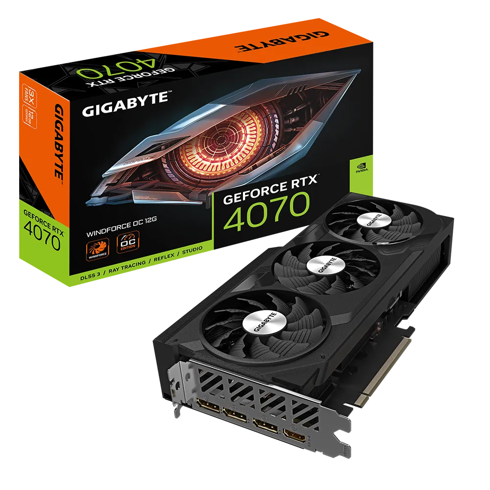 Gigabyte GV-N4070WF3OC-12GD 12 GB GDDR6X GeForce RTX 4070 WINDFORCE OC 192 Bit NVIDIA Ekran Kartı