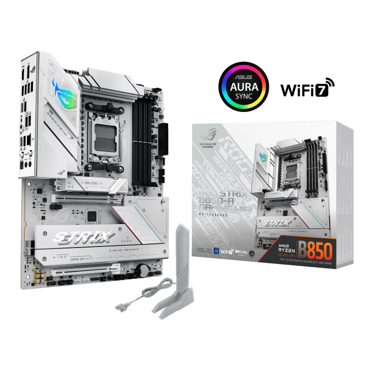 Asus ROG STRIX B850-A GAMING WIFI Sc-Am5 DDR5 6400Mhz 3xM2 Wifi 6E 2.5Gbit ATX AMD Anakart