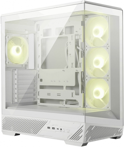 Msi MAG PANO 130R PZ WHITE PSU YOK 4x12cm ARGB Fanlı Panoramik Beyaz Bilgisayar Kasası