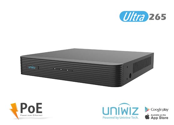 Uniwiz NVR-108E2-P8 8 Kanal 8MP 4K H.264 H.265 8 Port POE 1xHDD IP NVR Kayıt Cihazı