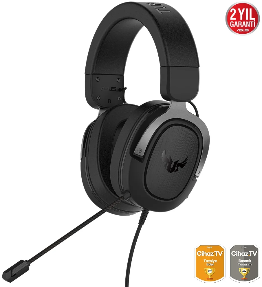 Asus TUF GAMING H3 7.1 Gun Metal Kafa Bantlı PC MAC PS4 Nintendo Switch Kablolu Mikrofonlu Kulaklık