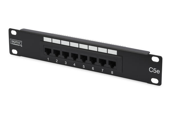 Digitus DN-91508U 8 Port 1U CAT5E Dolu Panel Siyah Patch Panel