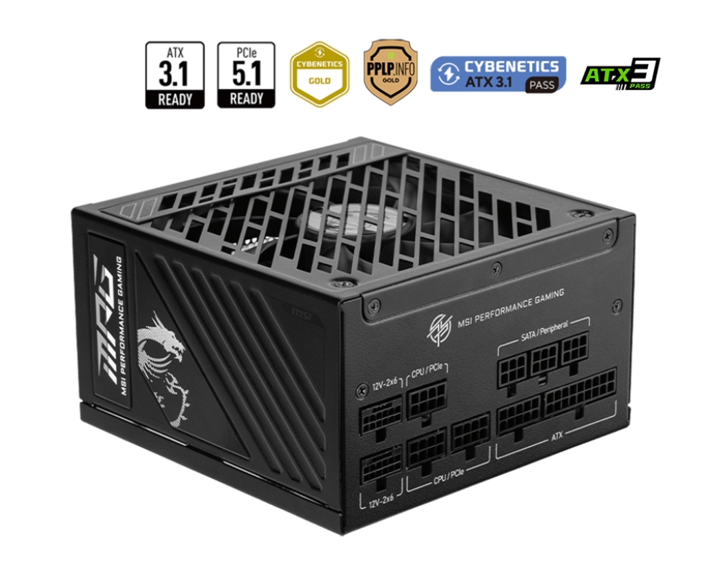 Msi MPG A1000GS PCIE5 1000W 80 Plus Gold 12cm FAN Tam Modüler ATX Power Suplly