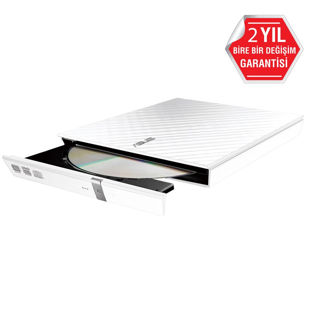 Asus SDRW-08D2S-U Usb 2.0 Dvd-Rw Slim Kutulu Beyaz Optik Okuyucu