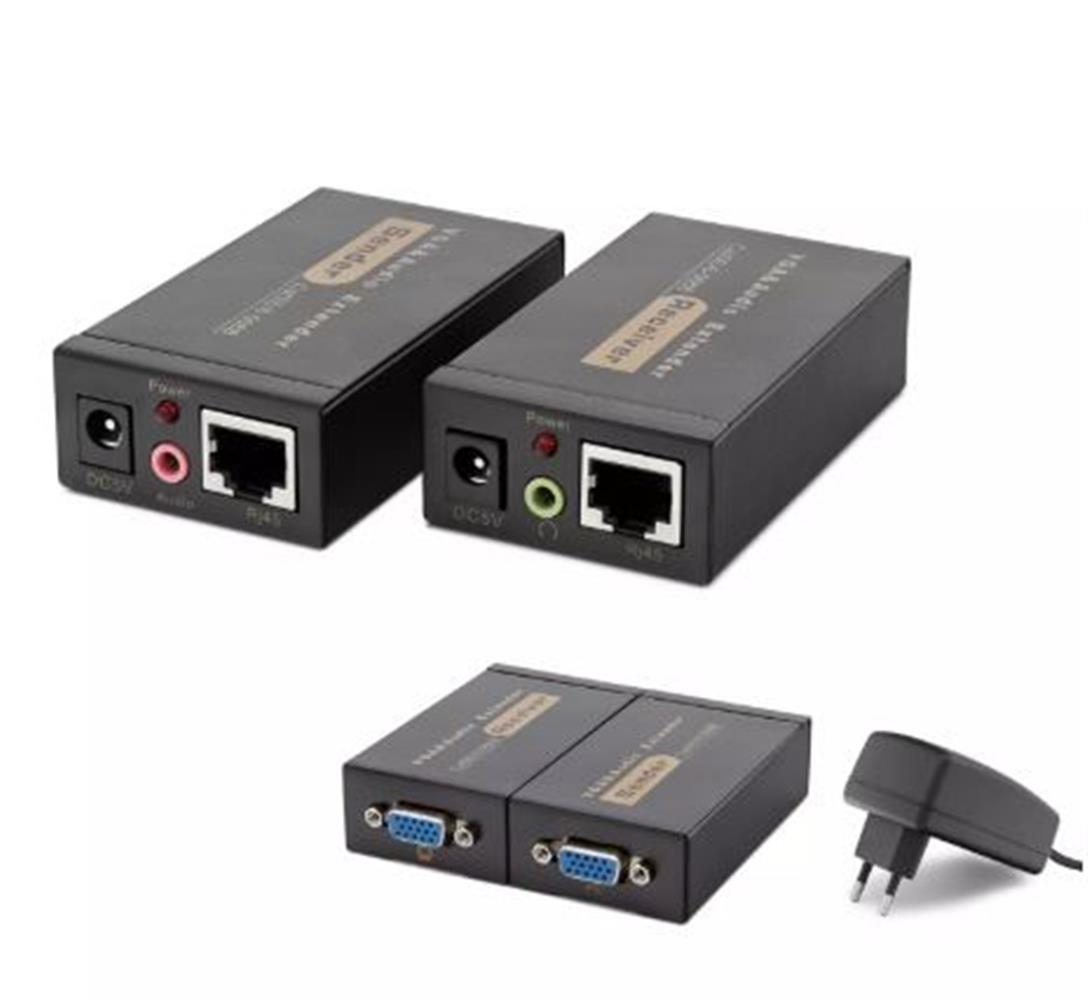 Hadron HDX1318 100Mt VGA SES to RJ45 1920x1440 60Hz Extender VGA Mesafe Uzatıcı