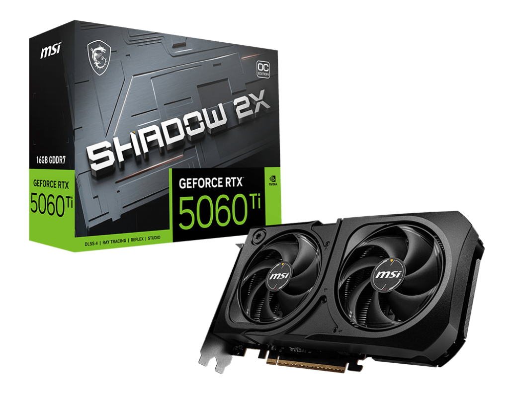 Msi RTX 5060 TI 16G SHADOW 2X OC PLUS 16GB GDDR7 GeForce RTX5060 Ti Shadow 2X UC Plus 128Bit NVIDIA Ekran Kartı