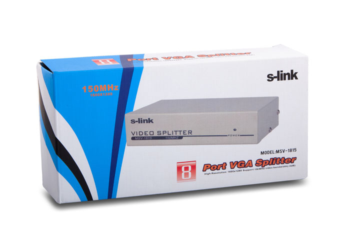 S-Link MSV-1415 8 Port 1 PC 8 Monitör 150MHZ VGA Görüntü Çoklayıcı