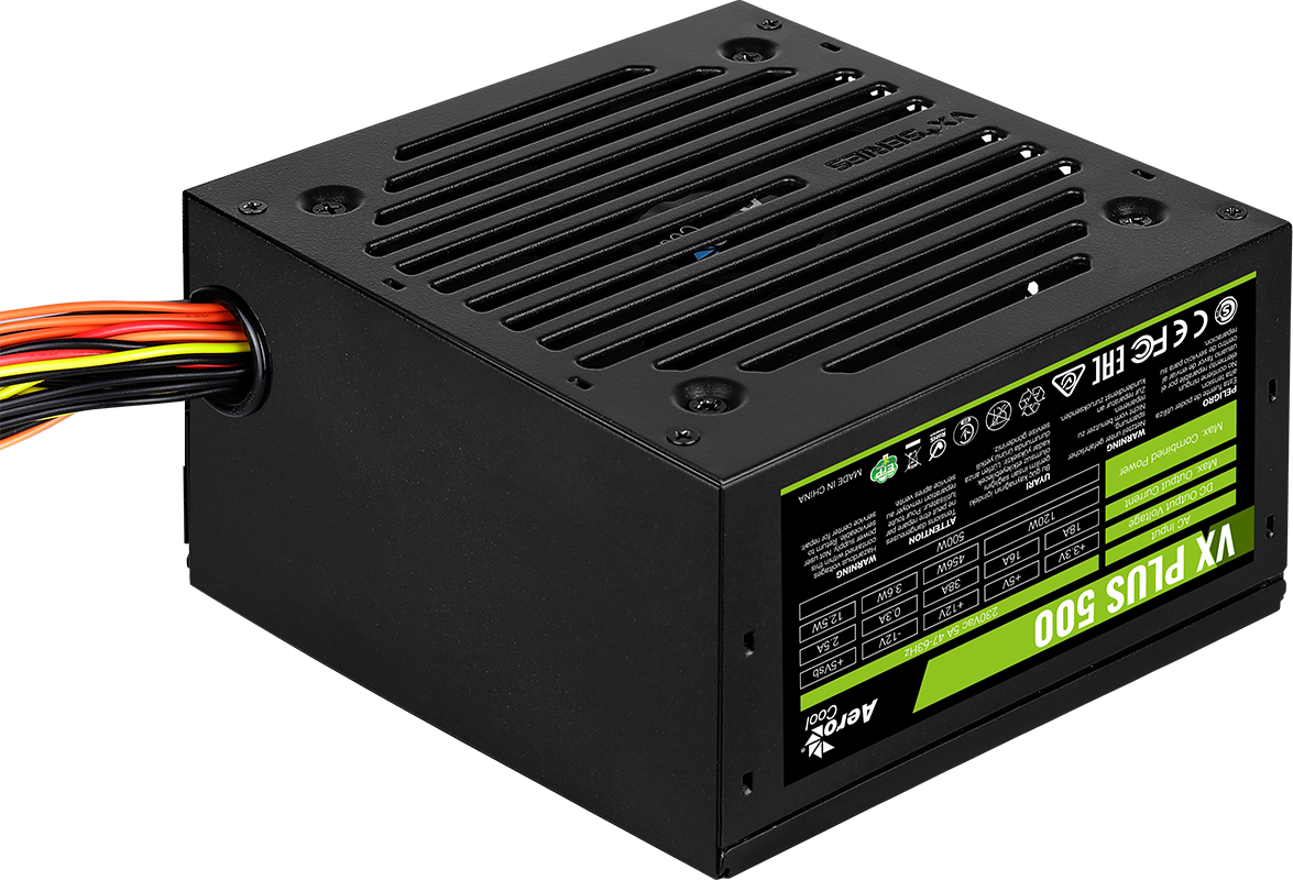 Aeroocol AE-VXP500A VX Plus 500W 38A Aktif PFC 12cm Fanlı Güç Kaynağı