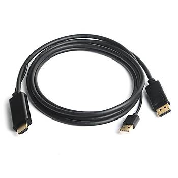 Dark DK-CB-AHDMIXDP2 2 Mt HDMI To DIPSLAY PORT USB Güç Kablosu Destekli Dönüþtürücü Kablo