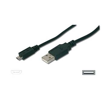 Digitus AK-300127-018-S 1.8 Mt USB 2.0 to micro USB B Erkek-Erkek AWG28 UL USB 2.0 Kablo
