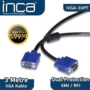 Inca IVGA-30PT 3 Mt VGA to VGA Erkek-Erkek VGA Görüntü Kablosu