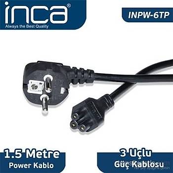 Inca INPW-06TP 1.5 Mt 3x0.75mm 90 Derece Notebook Power Kablosu