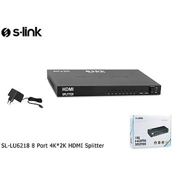S-Link SL-LU6218 8 Port 2K 4K v1.4 HDMI Çoklayýcý Splitter