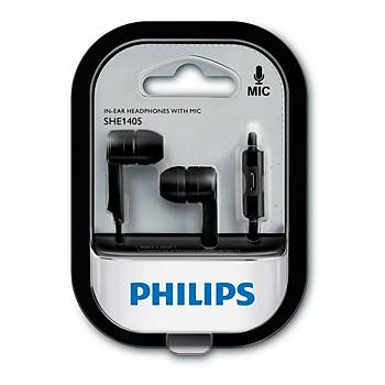 Philips SHE1405BK/00 Kulak Ýçi Kablolu Mikrofonlu Siyah Kulaklýk