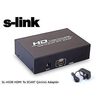 S-Link SL-HS30 HDMI to SCART Diþi-Diþi Siyah Dönüþtürücü Adaptör