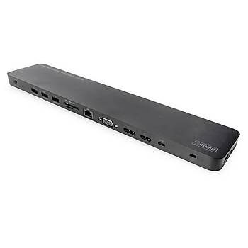 Digitus DA-70868 USB 3.0 Type C to HDMI DISPLAY PORT VGA RJ45 Kart Okuyucu Ses Portlu 14 inch Docking Station