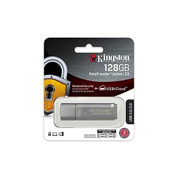 Kingston DTLPG3/1128GB 128 GB 135/70MB/s Datatraveler Locker+ G3 USB 3.0 Flash Bellek