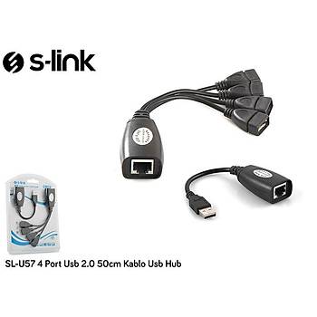 S-Link SL-U57 USB 2.0 to RJ45 4 Port USB 2.0 USB Çoklayýcý