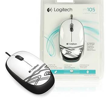 Logitech 910-002944 M105 USB 3 Buton Beyaz Kablolu Mouse