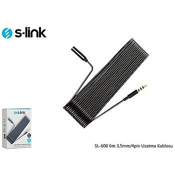 S-Link SL-600 6 Mt 3.5mm to 3.5 Erkek-Diþi Ses Uzatma Kablosu