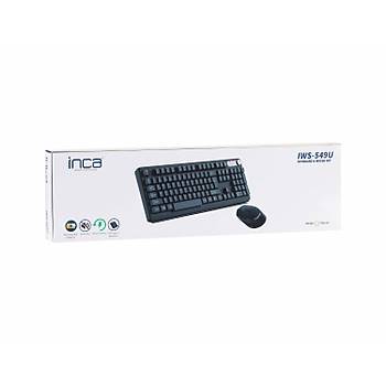 Inca IWS-549U Q TR Multimedia Sessiz 1600 Dpi 6 Tuþlu Siyah Usb Type C Sessiz Klavye Mouse Set