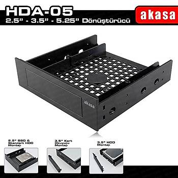 Akasa AK-HDA-05 5.25 Multi Fonks 2.5/3.5 inch SSD HDD Dönüþtürücü Aparatý