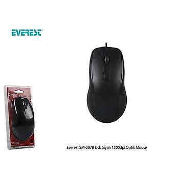 Everest SM-207B USB 1200Dpi 2 Tuþlu Siyah Kablolu Mouse