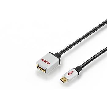 Ednet ED-84150 0.3 Mt micro USB to USB 2.0 Premium Erkek-Diþi OTG USB 2.0 Kablo