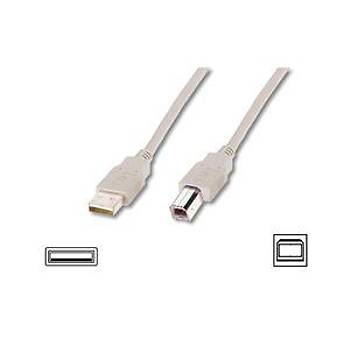 Digitus AK-300105-030-E 3 Mt USB 2.0 to USB Tip B Erkek-Erkek AWG28 USB 2.0 Bej Yazýcý Kablosu