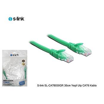 S-Link SL-CAT6030GR 0.3 Mt UTP AWG24 Yeþil Patch Cord Kablo