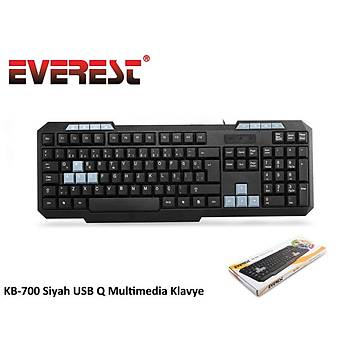 Everest KB-700 Q TR USB Multimedia Kablolu Siyah Klavye
