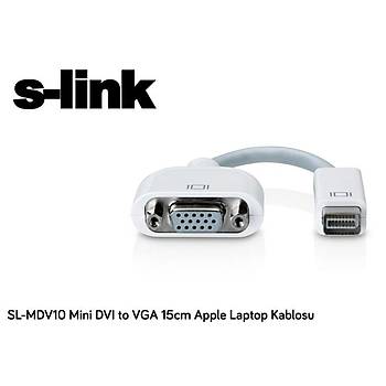 S-Link SL-MDV10 Mini DVI to VGA Erkek-Diþi Beyaz Dönüþtürücü Adaptör