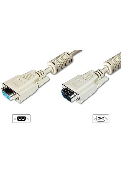 Digitus AK-310203-100-E 10 Mt VGA to VGA Erkek-Dii AWG28 3Coax/7C Bej Grnt Kablosu