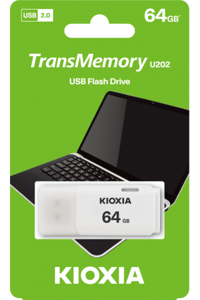 Kioxia LU202W064GG4 64 GB U202 Beyaz USB 2.0 Flash Bellek