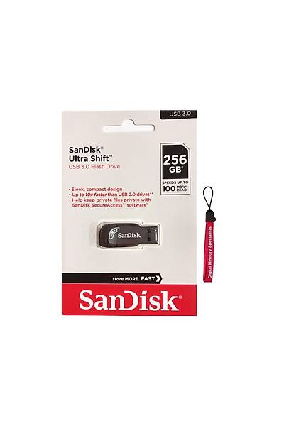 Sandisk SDCZ410-256G-G46 256 GB Ultra Shift USB 3.0 Siyah USB Flash Bellek