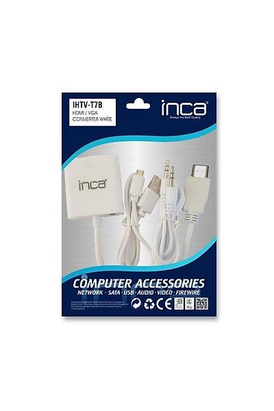 Inca IHTV-7TB HDMI to VGA Erkek-Dii Aktif Beyaz Dntrc Adaptr