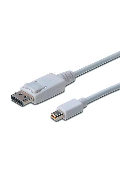 Digitus AK-340102-020-W 2 Mt DISPLAY PORT to mini DISPLAY PORT Erkek-Erkek DP1.1a Kilit Mekanizmal Kablo