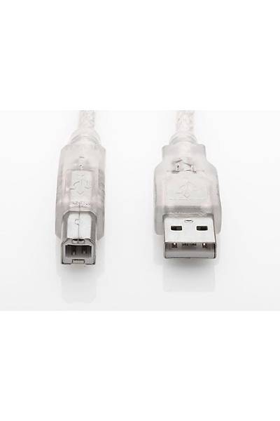 S-Link SL-U2015 1.5 Mt USB 2.0 to USB B Erkek-Erkek Şeffaf Yazıcı Kablosu