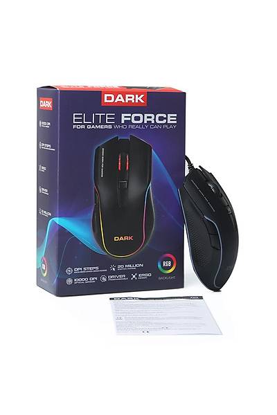 Dark DK-AC-GM2000 Elite Force PMW 3325 USB 10000Dpi 6 Tulu RGB Kablolu Oyuncu Mouse