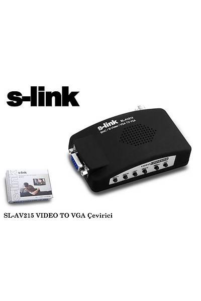 S-Link SL-AV215 S VIDEO to VGA Dii-Dii Siyah Dntrc Adaptr