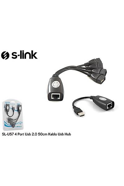 S-Link SL-U57 USB 2.0 to RJ45 4 Port USB 2.0 USB Çoklayıcı