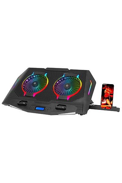Frisby FNC-5250ST 10-17 inch 2x14cm LED Fanl 2 Port USB Metal Izgara 5 Kademeli Soutucu