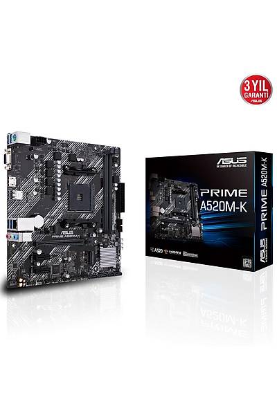 Asus PRIME A520M-K SC-AM4 A520 DDR4 4600(OC) M2 mATX Amd Ryzen Anakart