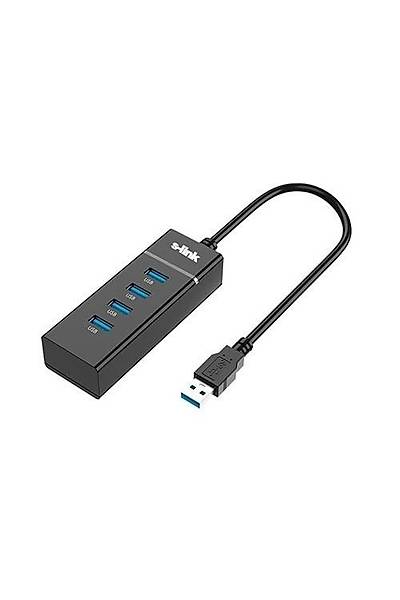 S-Link SL-U307B USB 3.0 to 4 Port USB 3.0 Işıklı Siyah USB Çoklayıcı Hub