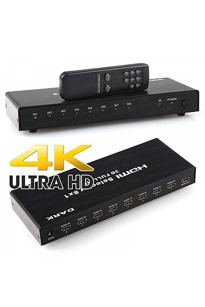 Dark DK-HD-SW8X1 8 Girili 1 kl Full HH Kumandal Hdm Swtch Seici